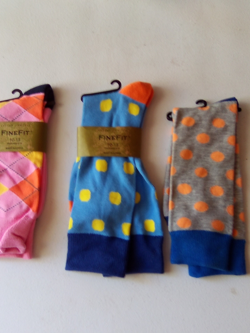 Blue & Yellow Polka Dot Men's Socks - Bold Color Block ( Bag B )